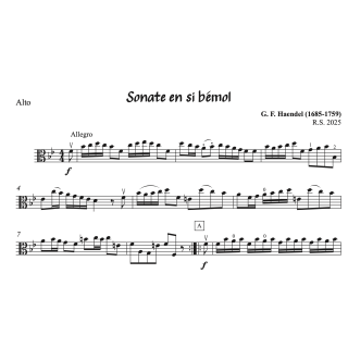 Haendel - Sonatę pour alto en sib majeur
