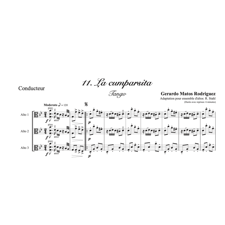 Tangos et Ragtimes pour ensemble d'altos