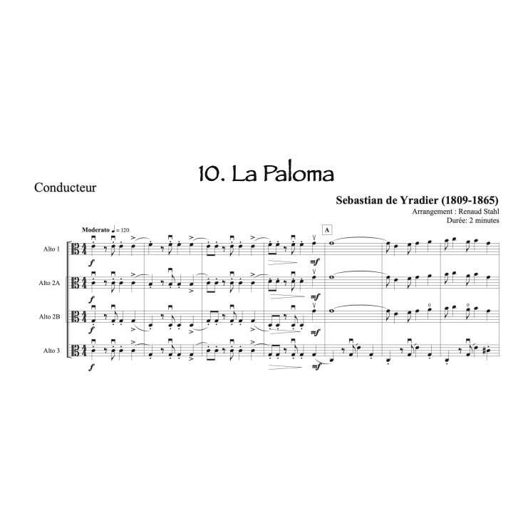 Tangos et Ragtimes pour ensemble d'altos