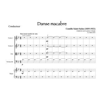 Saint-Saëns - Danse macabre - Quatuor et harpe
