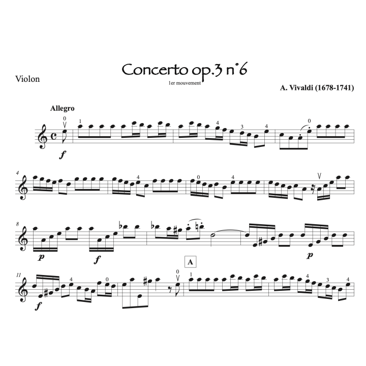 Vivaldi - Concerto op.3 n°6 pour violon 1er mouvement