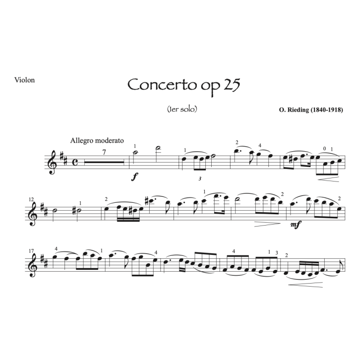Rieding - Concerto op.25 1er solo - Violon et piano