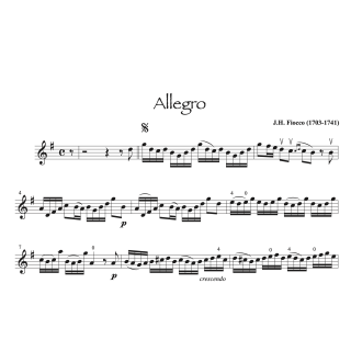 Fiocco - Allegro - Violon et piano