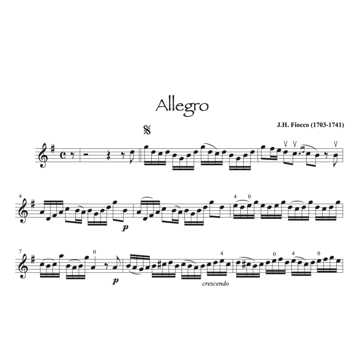 Fiocco - Allegro - Violon et piano