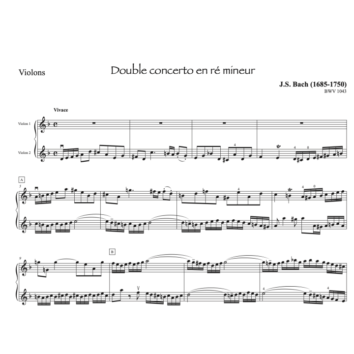 Bach - Concerto pour 2 violons - 1er mouvement